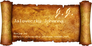 Jaloveczky Johanna névjegykártya